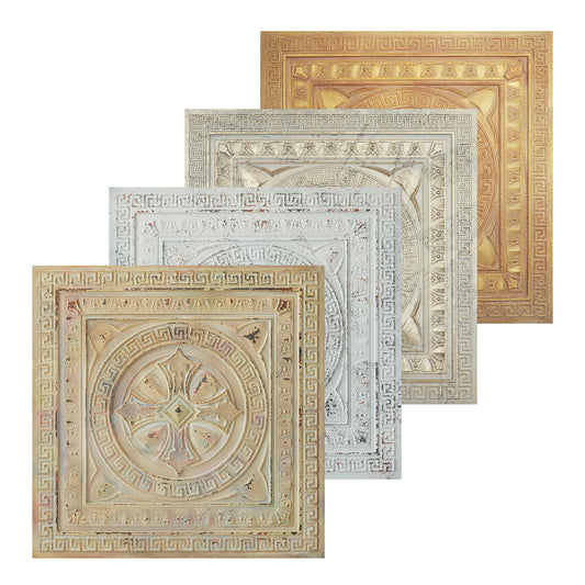 10Pcs Pressed Faux Tin Ceiling Tiles for Heritage Bars, Vintage Restaurants and Boutique Hotels PL01