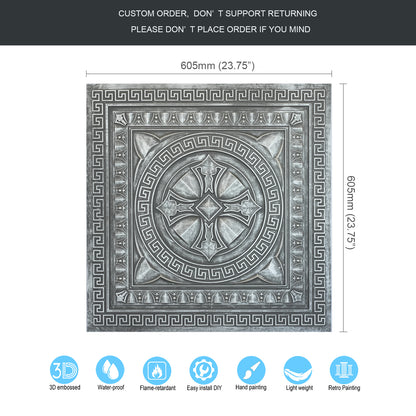 10pcs Retro-Style Tin Ceiling Tiles for Unique Restaurants, Bars and Boutique Stores PL01