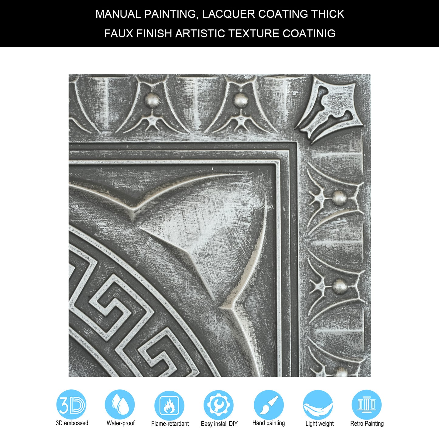 10pcs Retro-Style Tin Ceiling Tiles for Unique Restaurants, Bars and Boutique Stores PL01