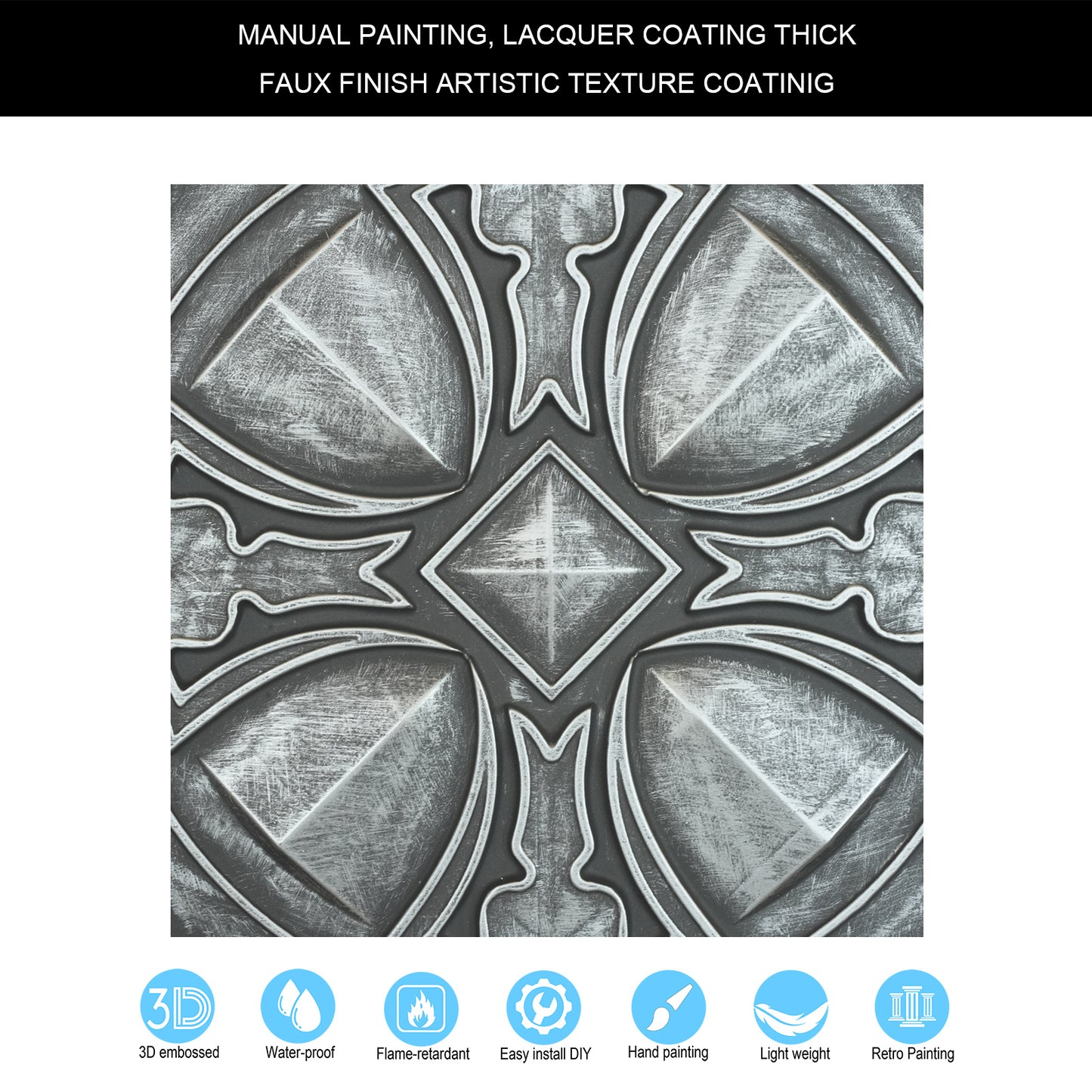 10pcs Retro-Style Tin Ceiling Tiles for Unique Restaurants, Bars and Boutique Stores PL01