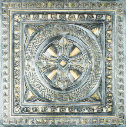 10Pcs Faux Metal Ceiling Tiles for Stylish Kitchens, Bedrooms and Interior Renovation PL01