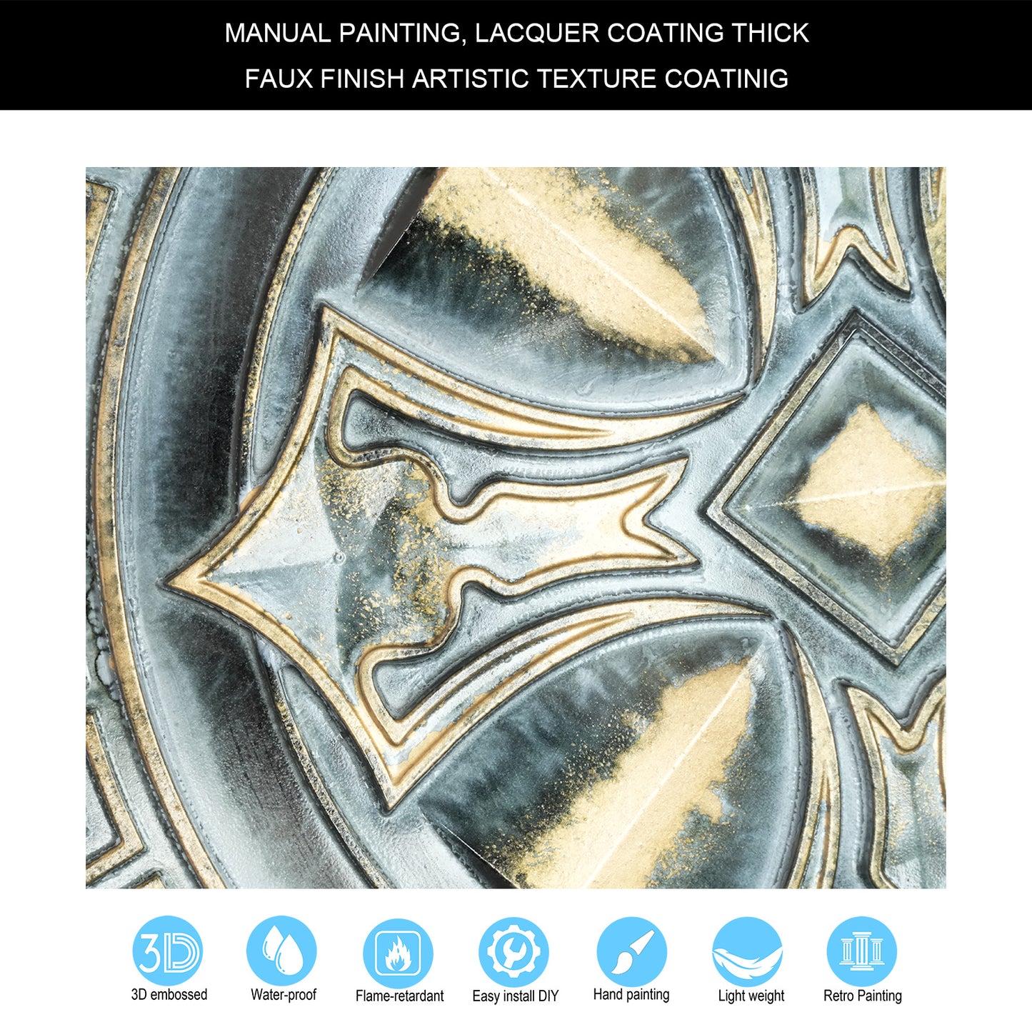 10Pcs Faux Metal Ceiling Tiles for Stylish Kitchens, Bedrooms and Interior Renovation PL01