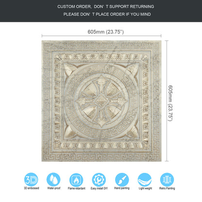 10Pcs Pressed Faux Tin Ceiling Tiles for Heritage Bars, Vintage Restaurants and Boutique Hotels PL01