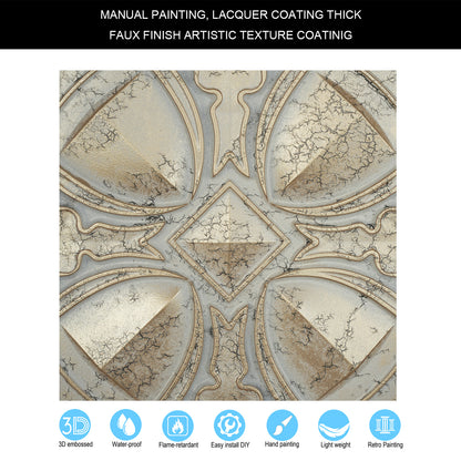 10Pcs Pressed Faux Tin Ceiling Tiles for Heritage Bars, Vintage Restaurants and Boutique Hotels PL01