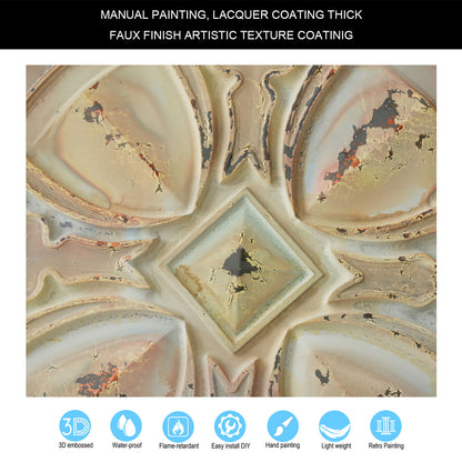 10Pcs Pressed Faux Tin Ceiling Tiles for Heritage Bars, Vintage Restaurants and Boutique Hotels PL01