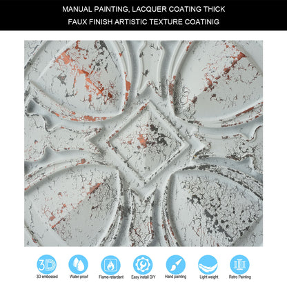 10Pcs Pressed Faux Tin Ceiling Tiles for Heritage Bars, Vintage Restaurants and Boutique Hotels PL01