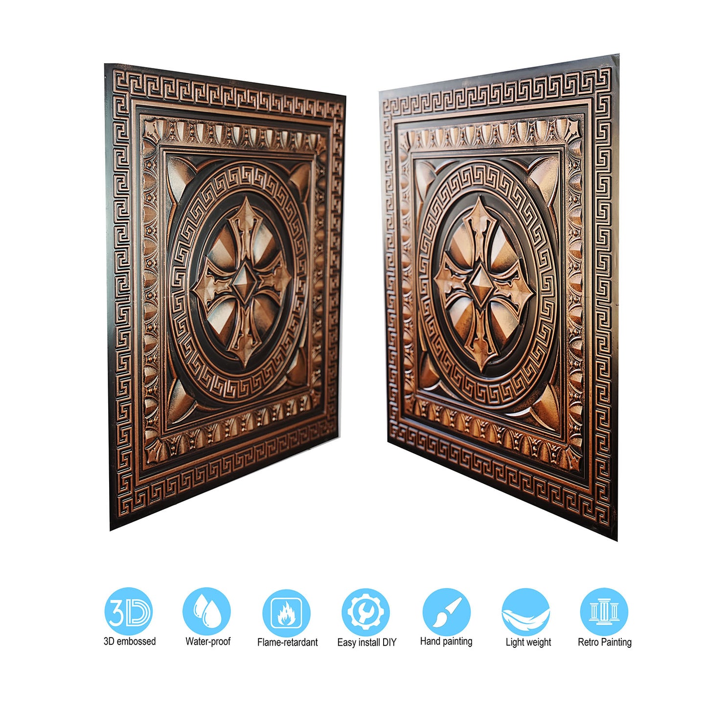 10Pcs Artistic Tin Panels for Craft Workshops, Museums and Cultural Display Rooms PL01