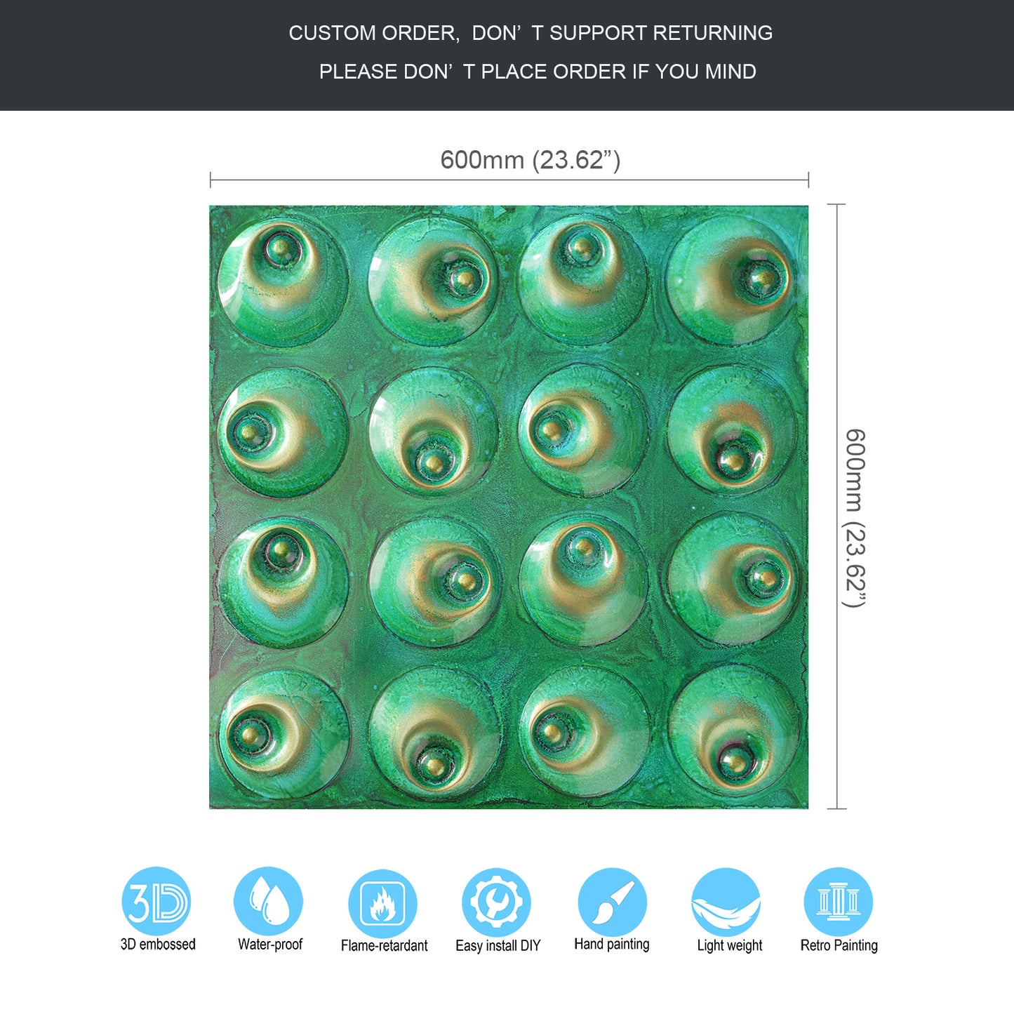 10tiles/lot DIY Faux Metal Ceiling Tile Panels for Café Bars, Studios and Artistic Interiors PLM102