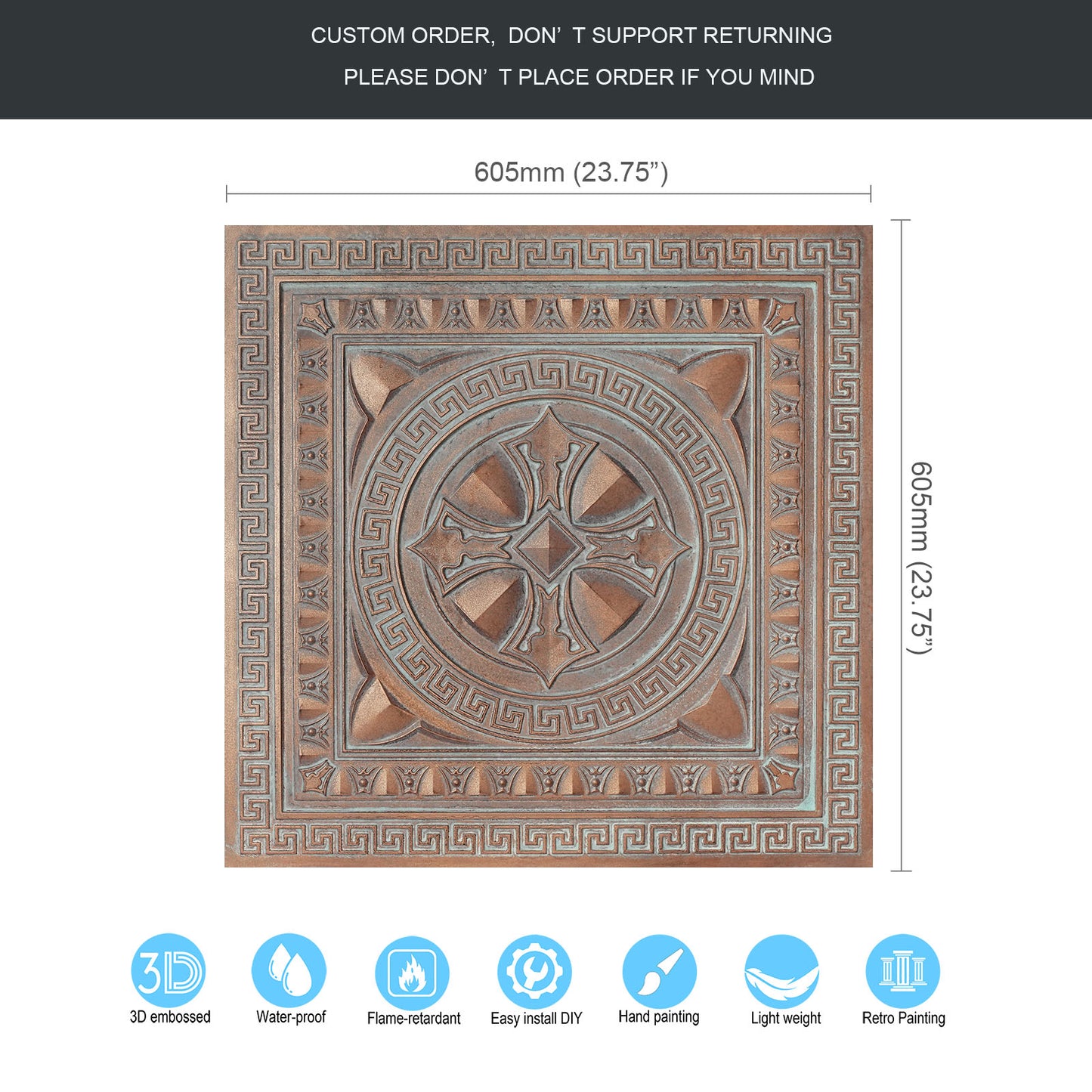 10pcs Retro-Style Tin Ceiling Tiles for Unique Restaurants, Bars and Boutique Stores PL01