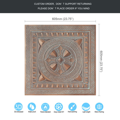 10pcs Retro-Style Tin Ceiling Tiles for Unique Restaurants, Bars and Boutique Stores PL01