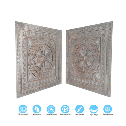 10pcs Retro-Style Tin Ceiling Tiles for Unique Restaurants, Bars and Boutique Stores PL01