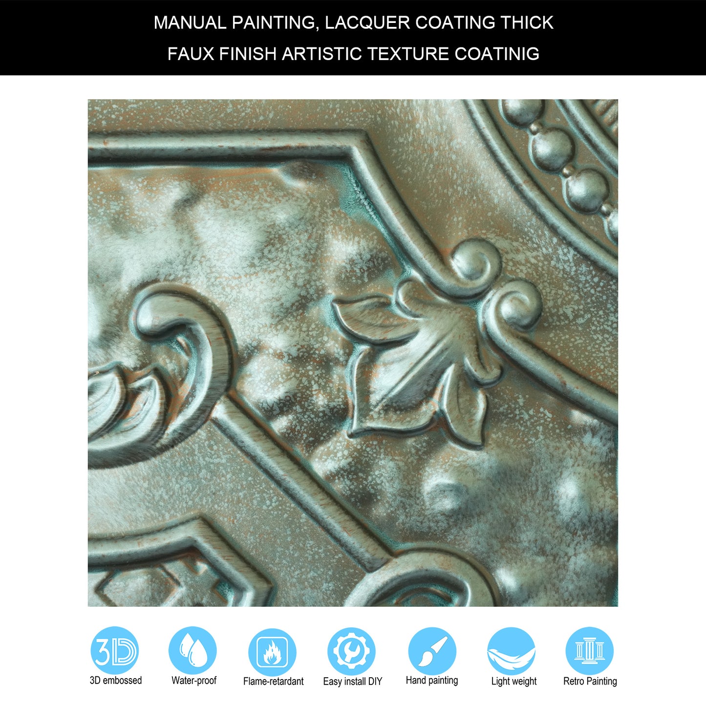 10Pcs Village-Style Ceiling Tiles for Country Restaurants, Coffee Shops and Charming Inns PL04