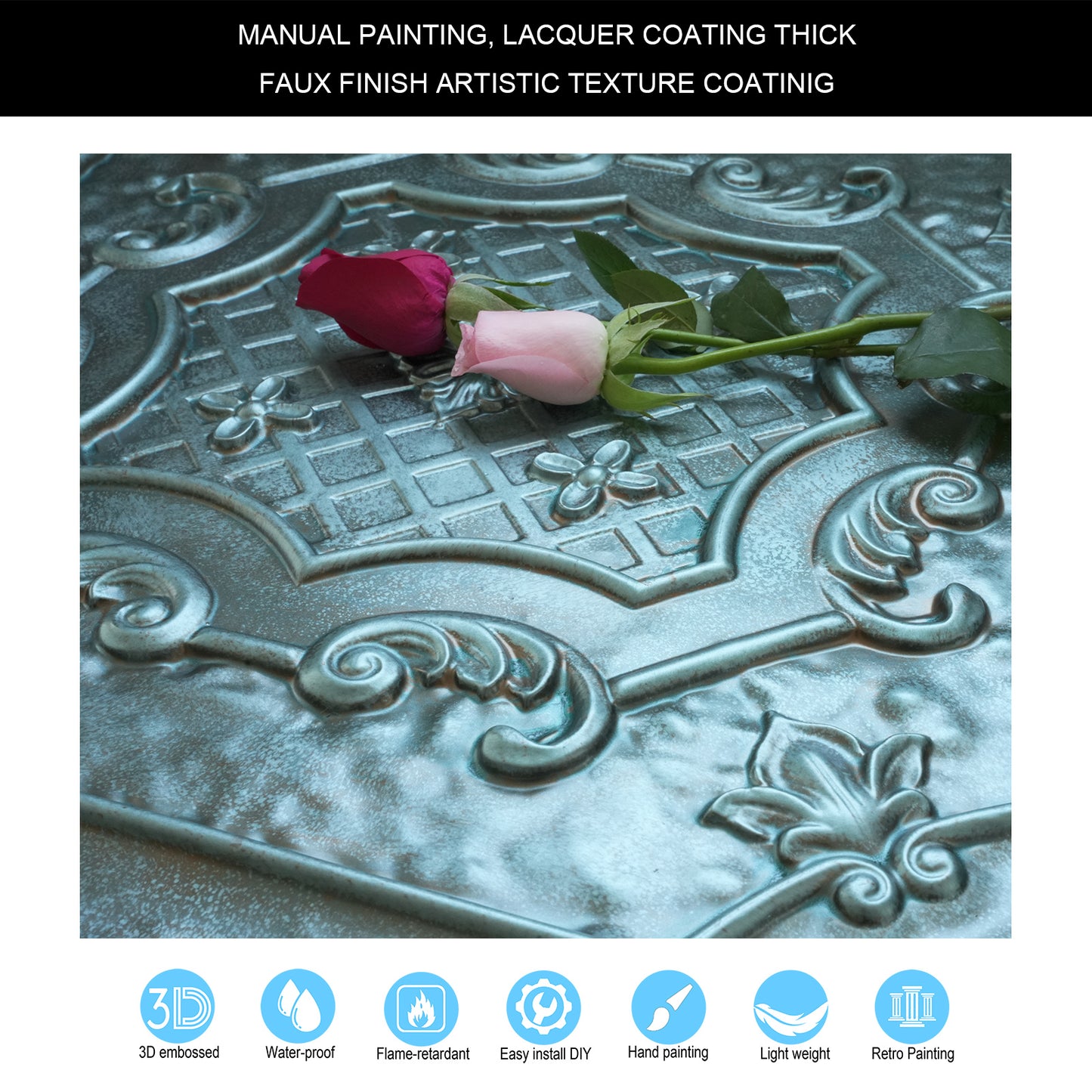 10Pcs Village-Style Ceiling Tiles for Country Restaurants, Coffee Shops and Charming Inns PL04