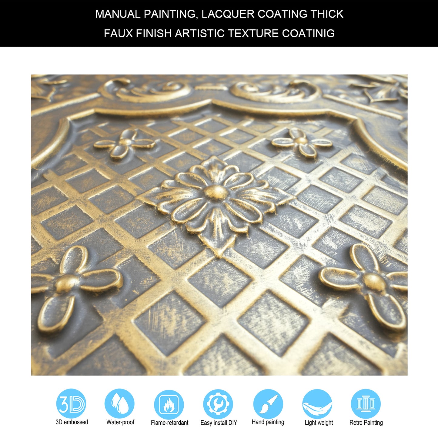 10Pcs Village-Style Ceiling Tiles for Country Restaurants, Coffee Shops and Charming Inns PL04