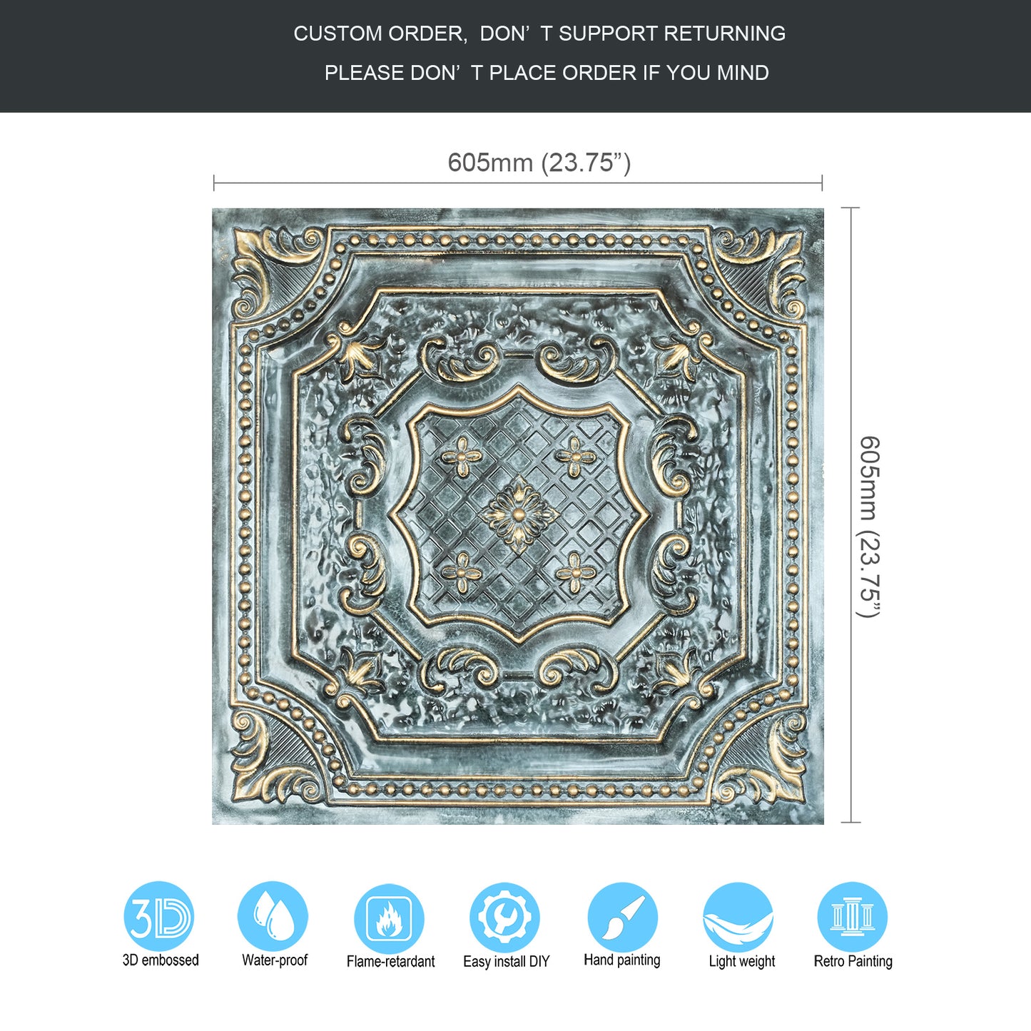 10Pcs Village-Style Ceiling Tiles for Country Restaurants, Coffee Shops and Charming Inns PL04