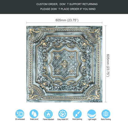 10Pcs Village-Style Ceiling Tiles for Country Restaurants, Coffee Shops and Charming Inns PL04