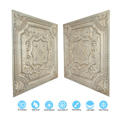10Pcs Distressed Ceiling Tiles for Craft Studios, Retro Cafés and Industrial Design Rooms PL04