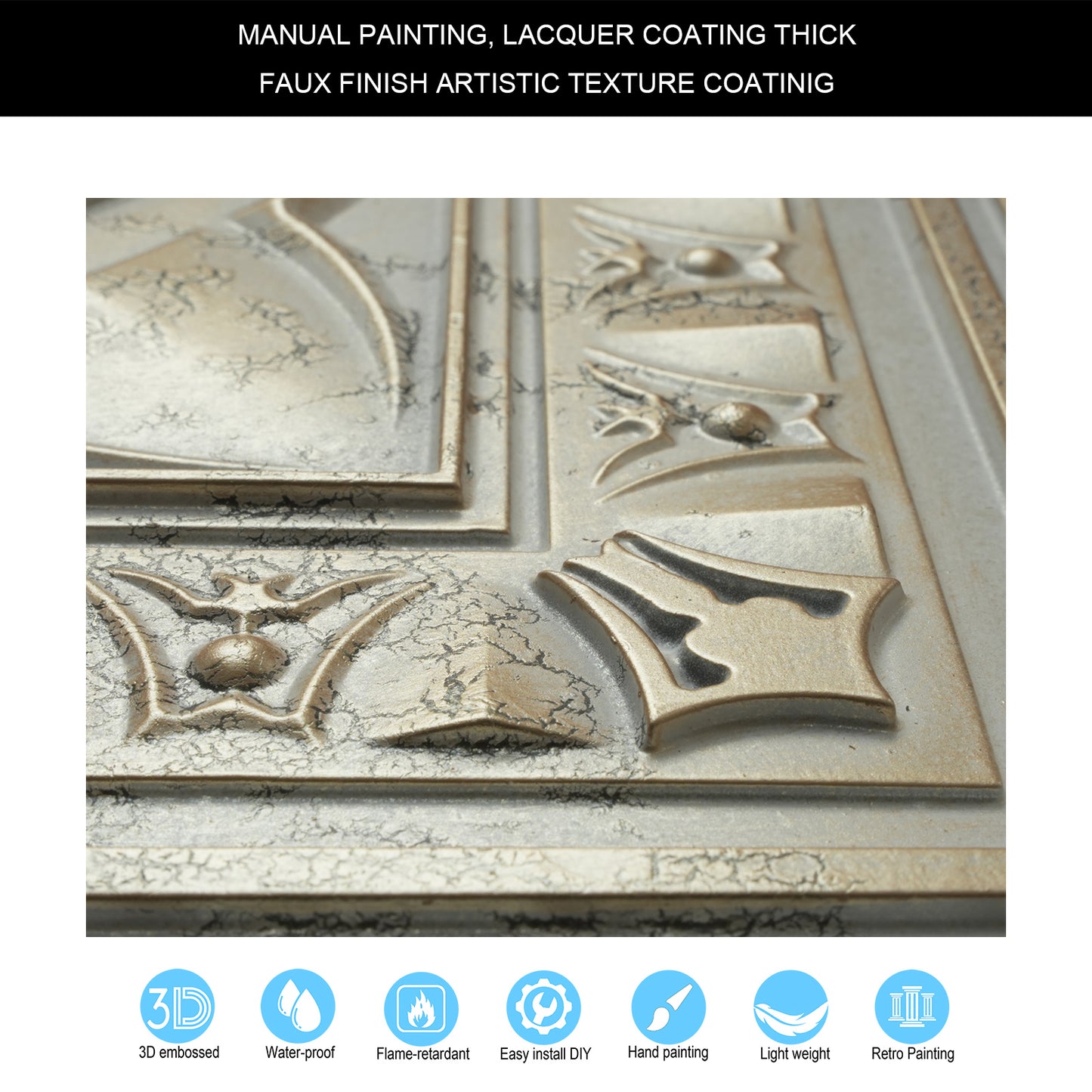 10Pcs Distressed Ceiling Tiles for Craft Studios, Retro Cafés and Industrial Design Rooms PL04