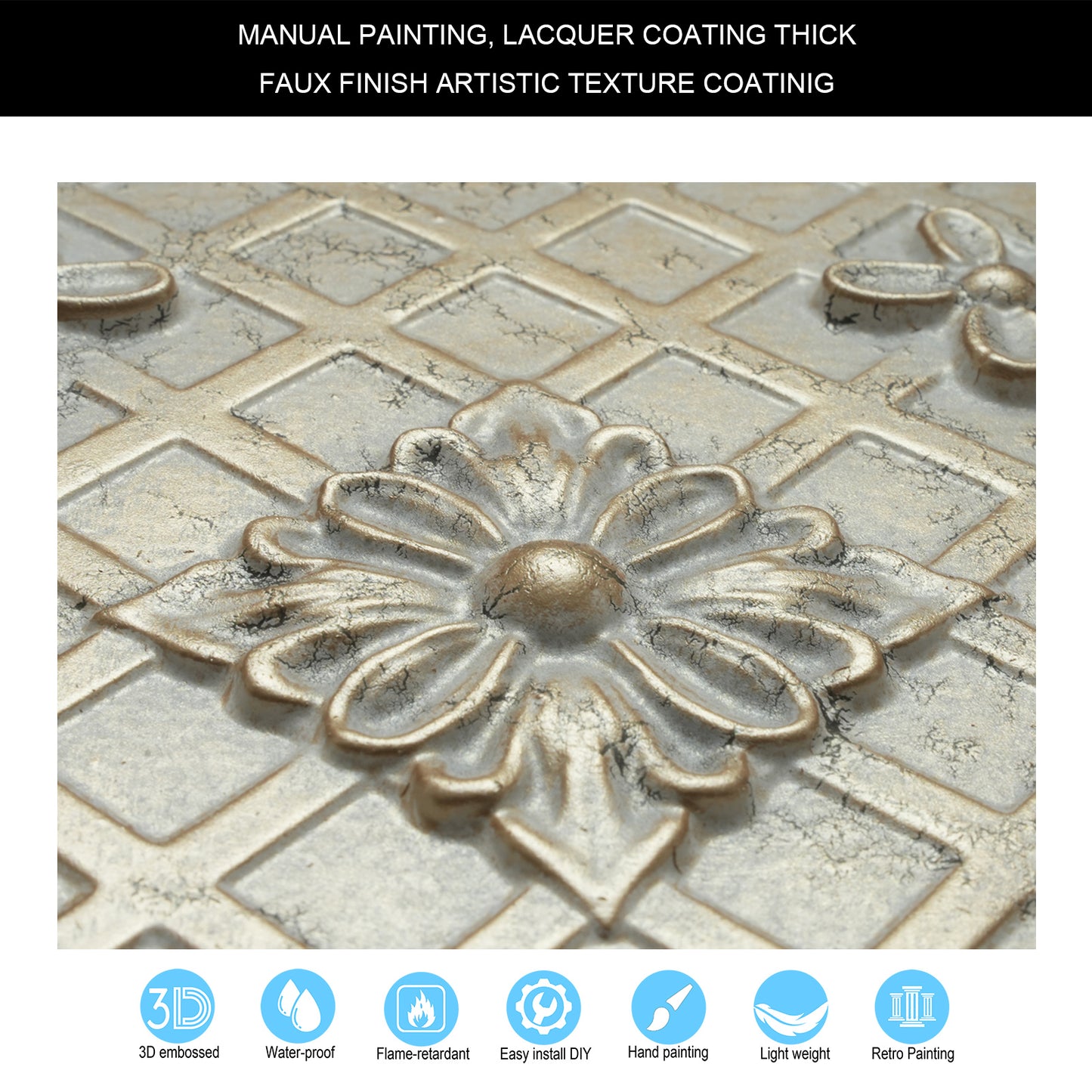 10Pcs Distressed Ceiling Tiles for Craft Studios, Retro Cafés and Industrial Design Rooms PL04