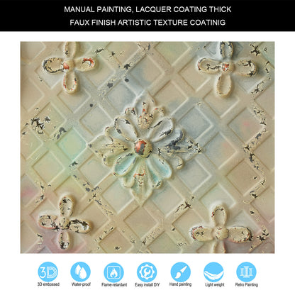 10Pcs Distressed Ceiling Tiles for Craft Studios, Retro Cafés and Industrial Design Rooms PL04