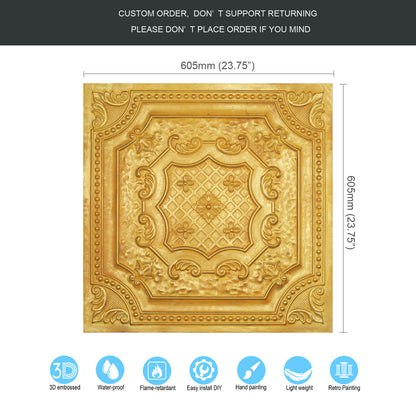 10Pcs Art Ceiling Tiles for Stylish Living Rooms, Museums and Elegant Hotel Interiors PL04