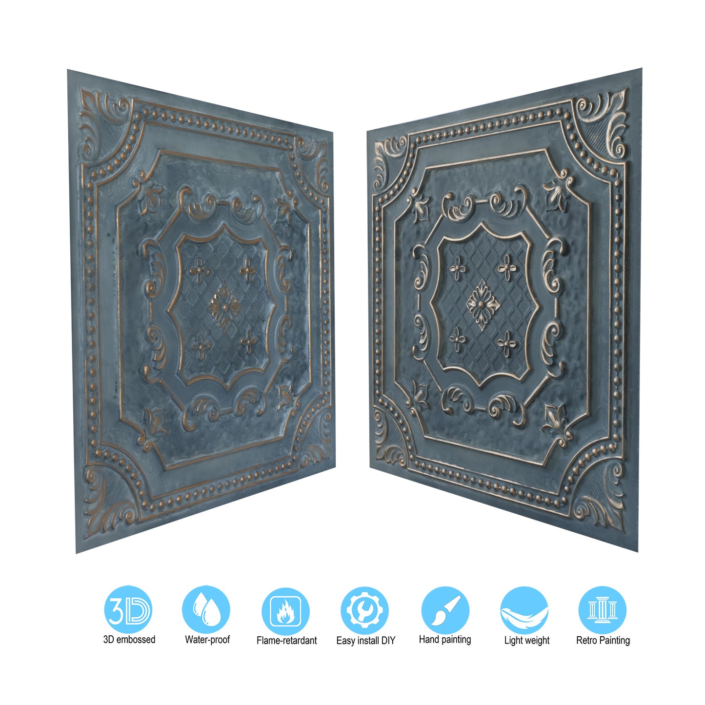 10Pcs Village-Style Ceiling Tiles for Country Restaurants, Coffee Shops and Charming Inns PL04