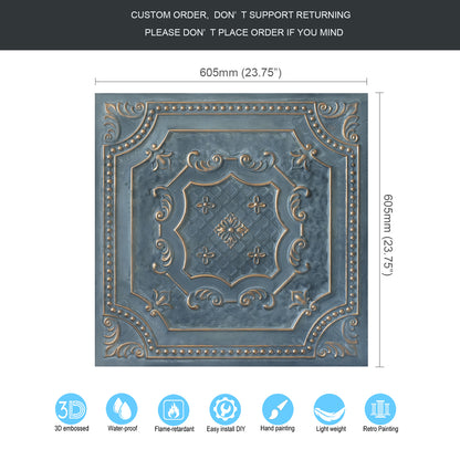 10Pcs Village-Style Ceiling Tiles for Country Restaurants, Coffee Shops and Charming Inns PL04