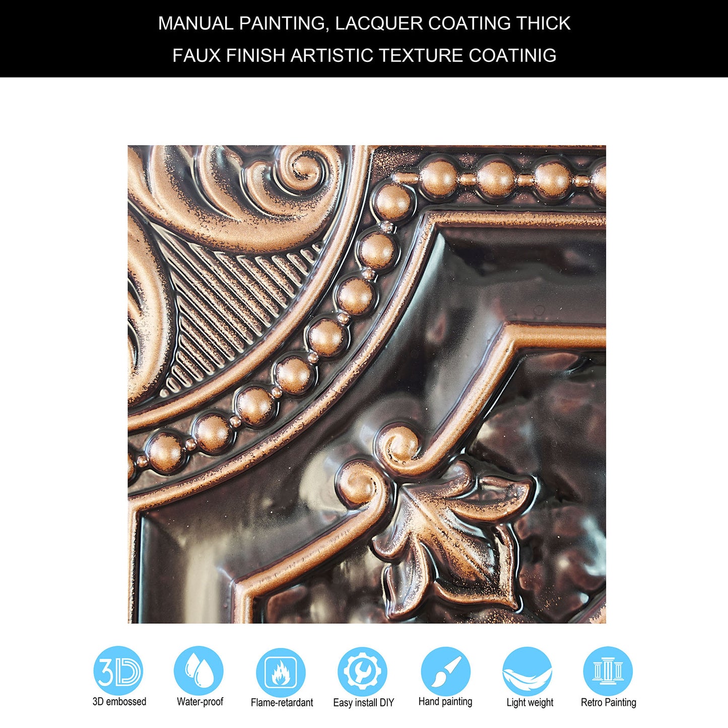 10Pcs Art Ceiling Tiles for Stylish Living Rooms, Museums and Elegant Hotel Interiors PL04