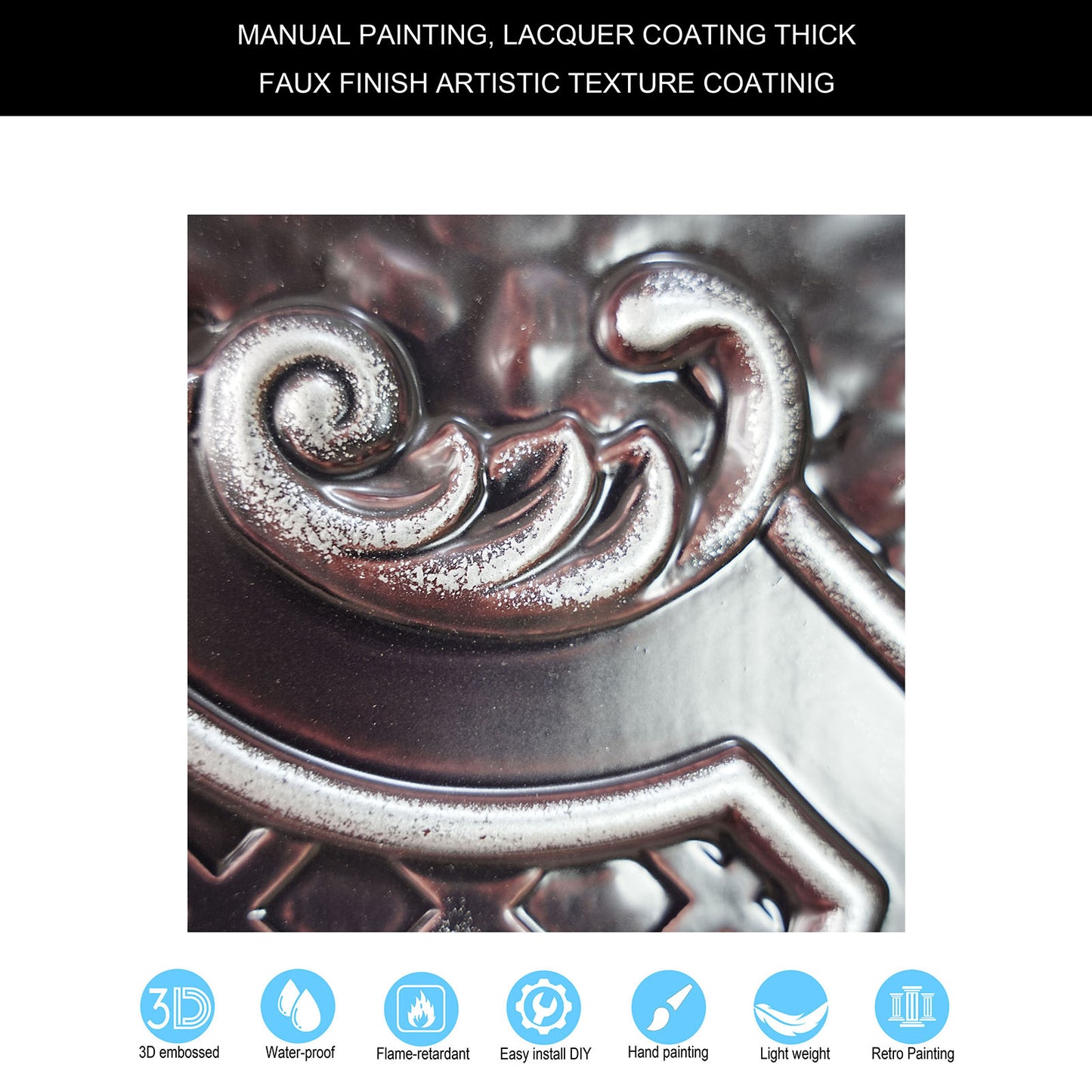 10Pcs Art Ceiling Tiles for Stylish Living Rooms, Museums and Elegant Hotel Interiors PL04