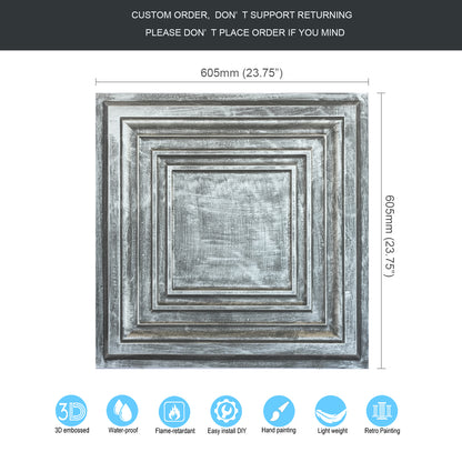 10Pcs Faux Metal Ceiling Tiles for Bars, Cafés, Lounges and Contemporary Interiors PL05