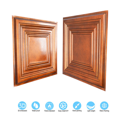 10Pcs Vintage Ceiling Tiles for Wine Cellars, Old-World Restaurants and Artistic Rooms PL05