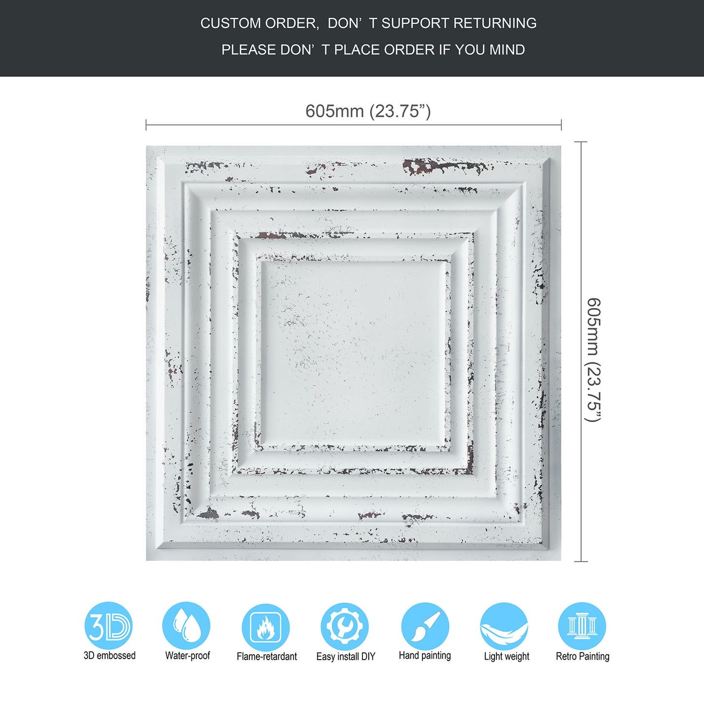 10Pcs 3D Decorative Ceiling Tiles for Trendy Restaurants, Bars and Creative Cafés PL05