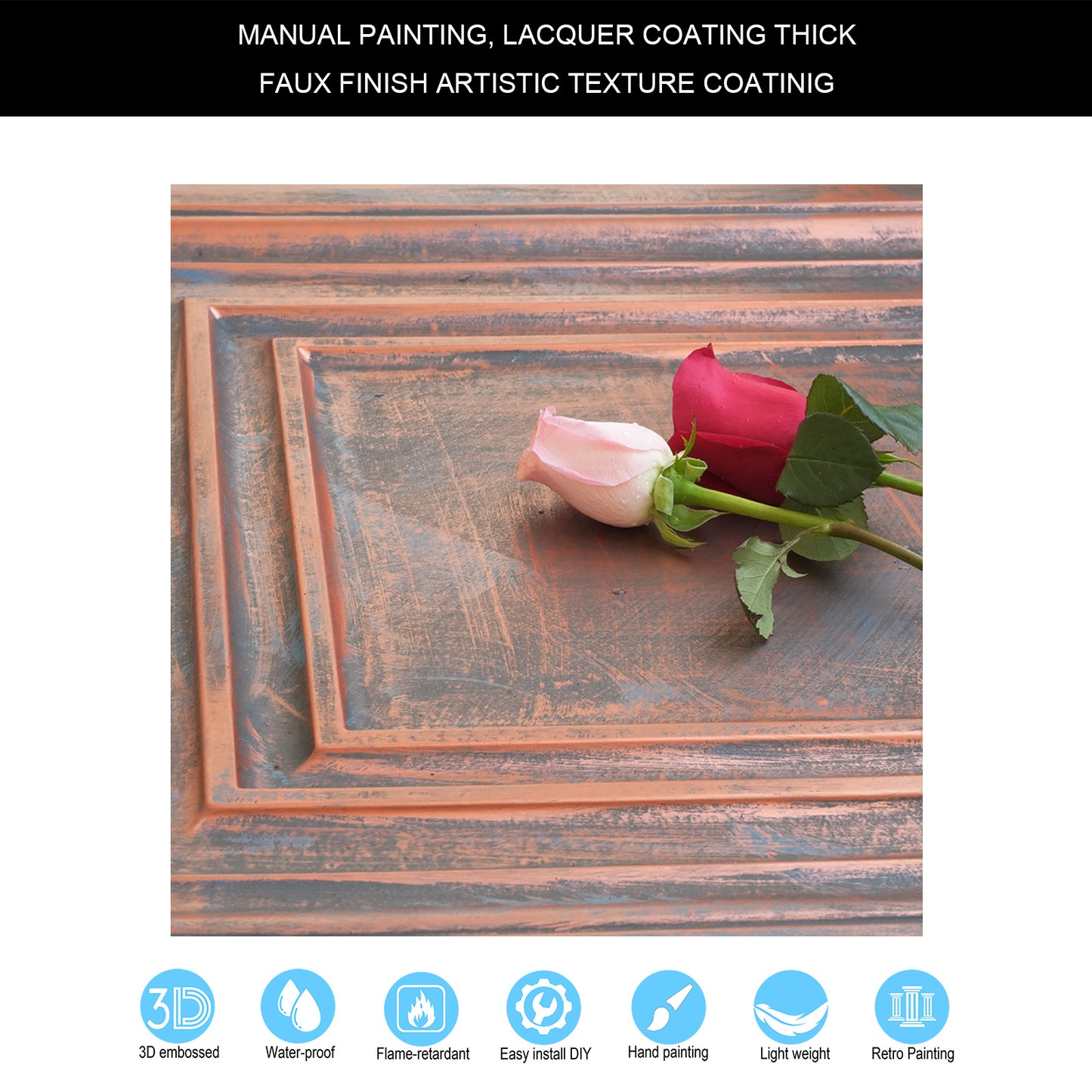 10Pcs Vintage Ceiling Tiles for Wine Cellars, Old-World Restaurants and Artistic Rooms PL05