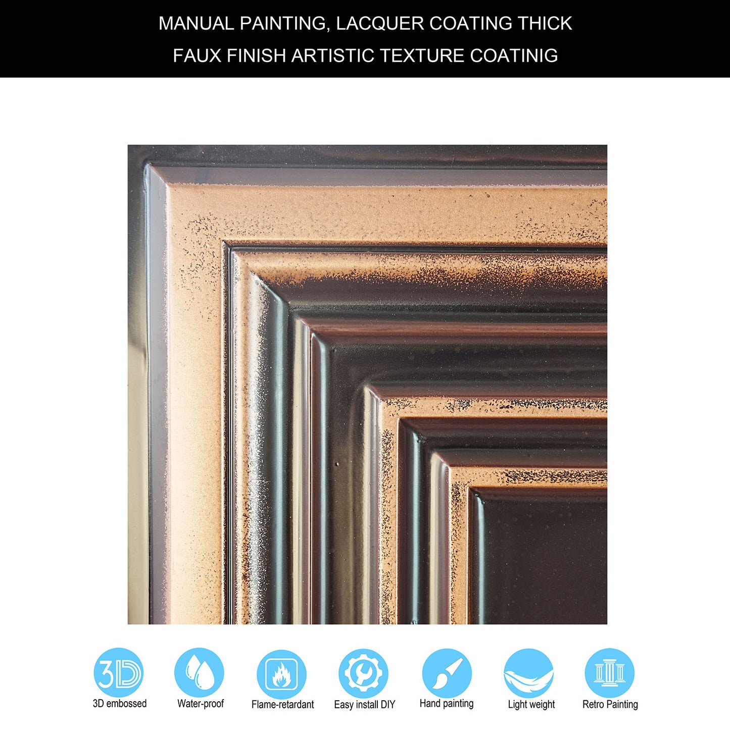 10Pcs Pressed Faux Tin Ceiling Tiles for Heritage Bars, Vintage Restaurants and Boutique Hotels PL05