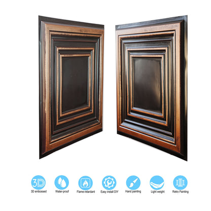 10Pcs Pressed Faux Tin Ceiling Tiles for Heritage Bars, Vintage Restaurants and Boutique Hotels PL05