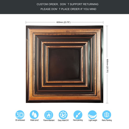 10Pcs Pressed Faux Tin Ceiling Tiles for Heritage Bars, Vintage Restaurants and Boutique Hotels PL05