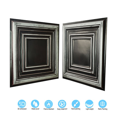 10Pcs Pressed Faux Tin Ceiling Tiles for Heritage Bars, Vintage Restaurants and Boutique Hotels PL05