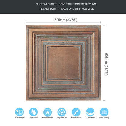 10Pcs Vintage Ceiling Tiles for Wine Cellars, Old-World Restaurants and Artistic Rooms PL05