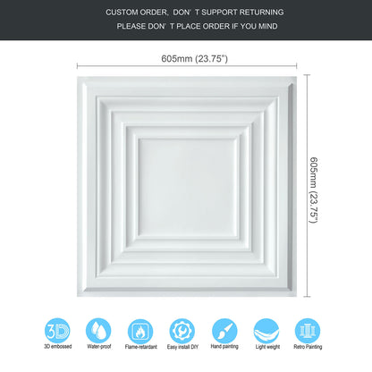 10Pcs 3D Decorative Ceiling Tiles for Trendy Restaurants, Bars and Creative Cafés PL05