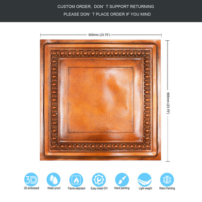 10Pcs Faux Tin Drop-In Tiles for Premium Restaurants, Meeting Rooms and Hotel Lobbies PL06