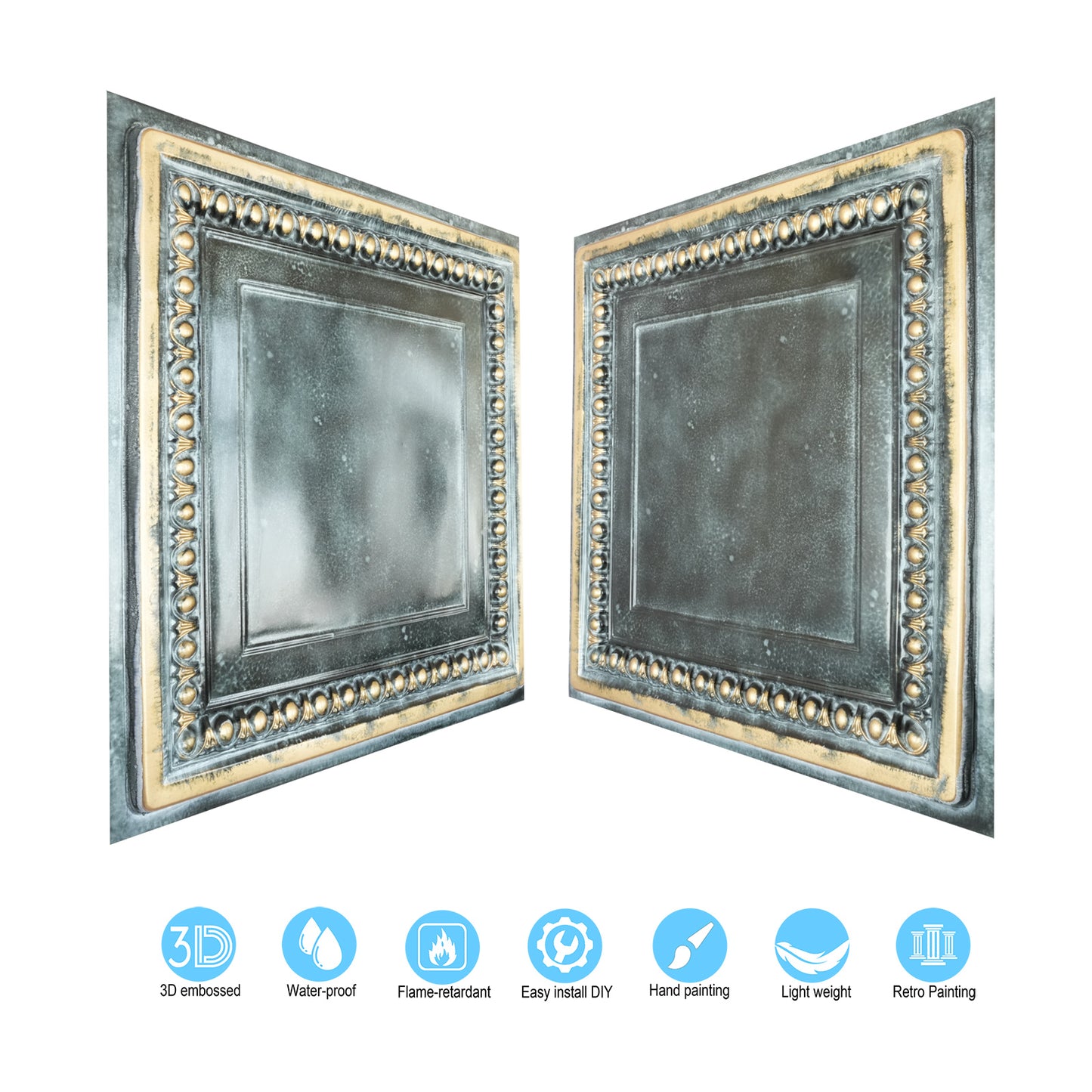 10Pcs 3D Decorative Ceiling Tiles for Trendy Restaurants, Bars and Creative Cafés PL06