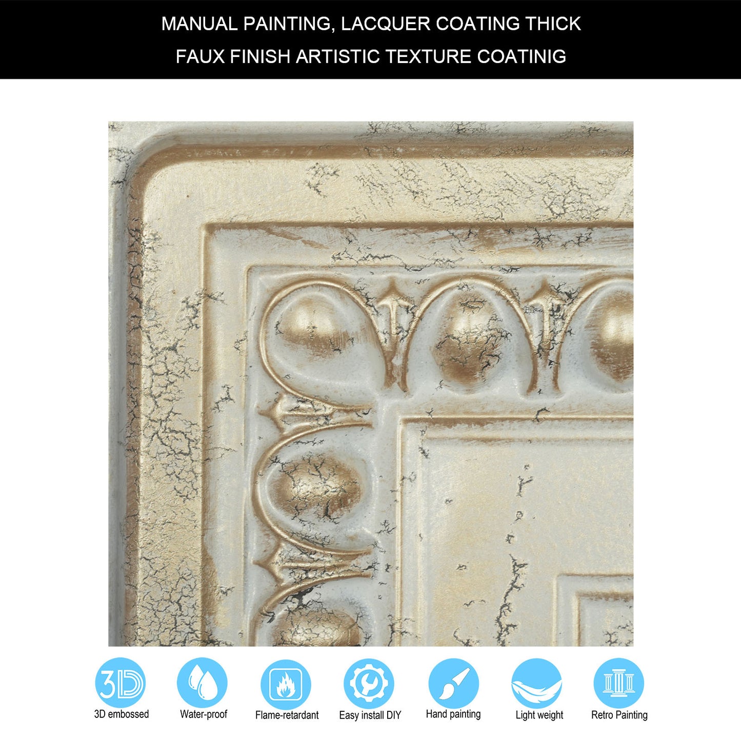 10Pcs Decorative Ceiling Tiles for Luxury Hotels, Villas, Salons and High-End Interiors PL06
