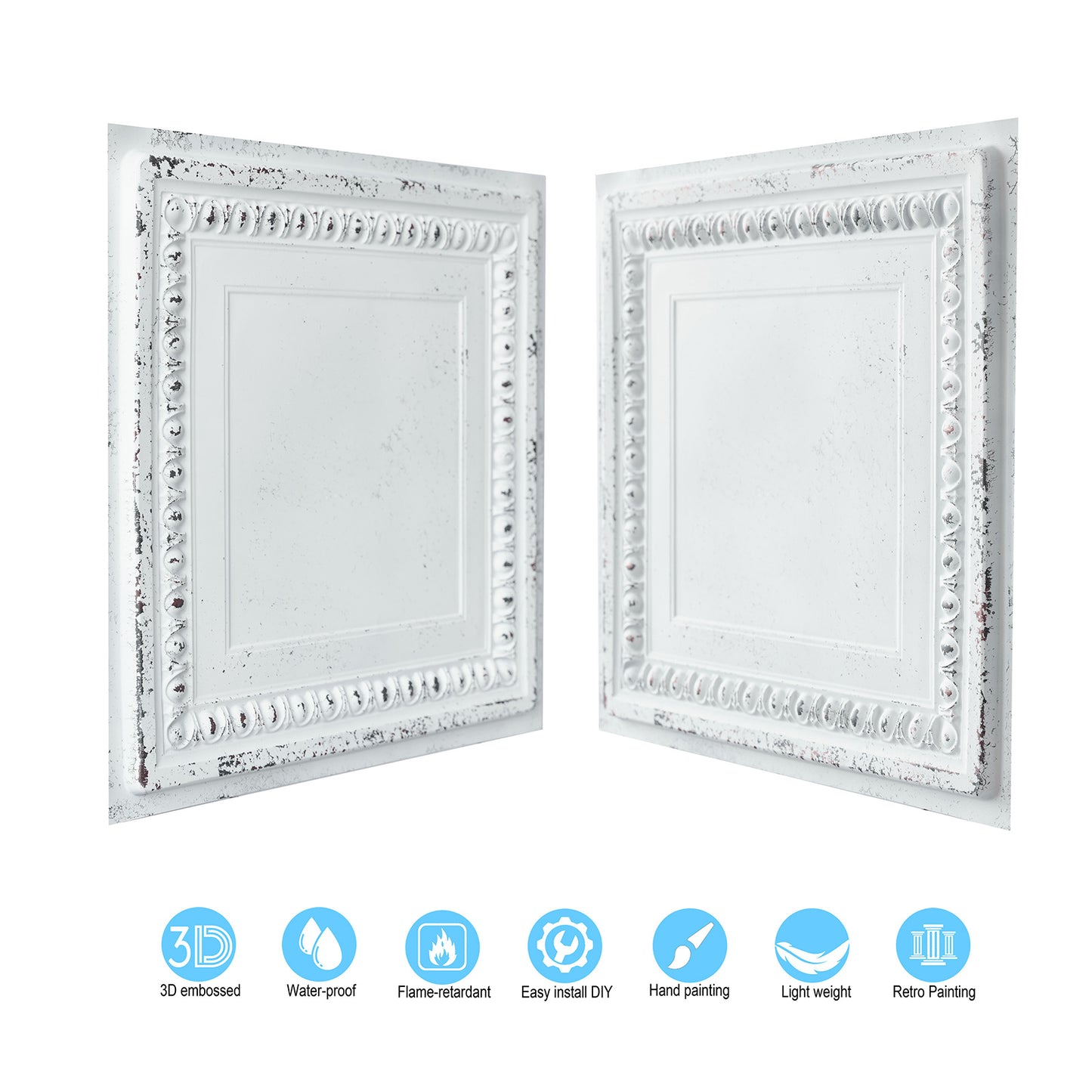 10Pcs Decorative Ceiling Tiles for Luxury Hotels, Villas, Salons and High-End Interiors PL06