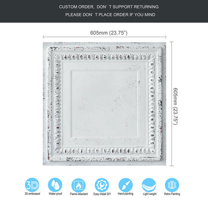 10Pcs Decorative Ceiling Tiles for Luxury Hotels, Villas, Salons and High-End Interiors PL06