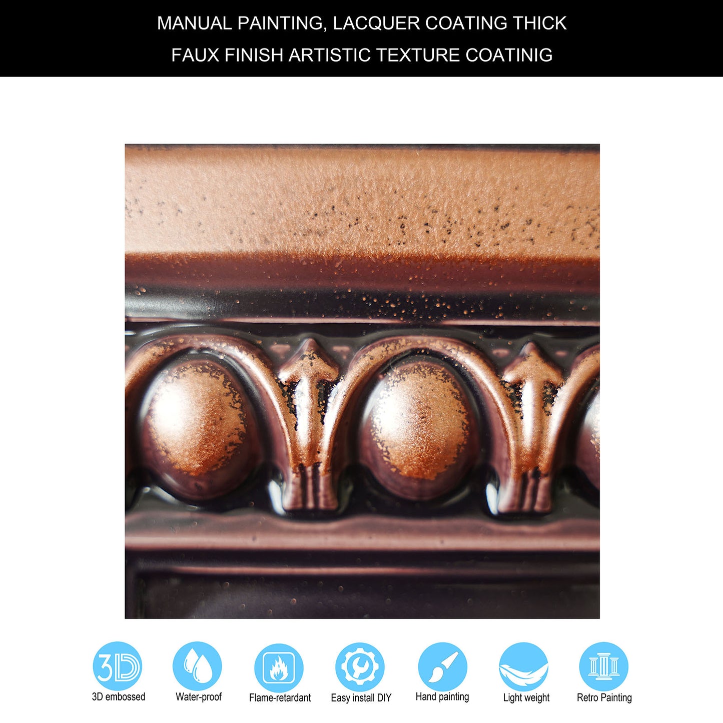 10Pcs Faux Tin Drop-In Tiles for Premium Restaurants, Meeting Rooms and Hotel Lobbies PL06