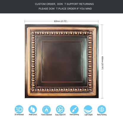 10Pcs Faux Tin Drop-In Tiles for Premium Restaurants, Meeting Rooms and Hotel Lobbies PL06