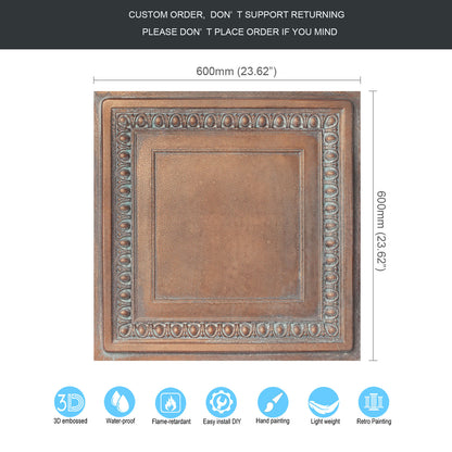 10Pcs Faux Tin Drop-In Tiles for Premium Restaurants, Meeting Rooms and Hotel Lobbies PL06