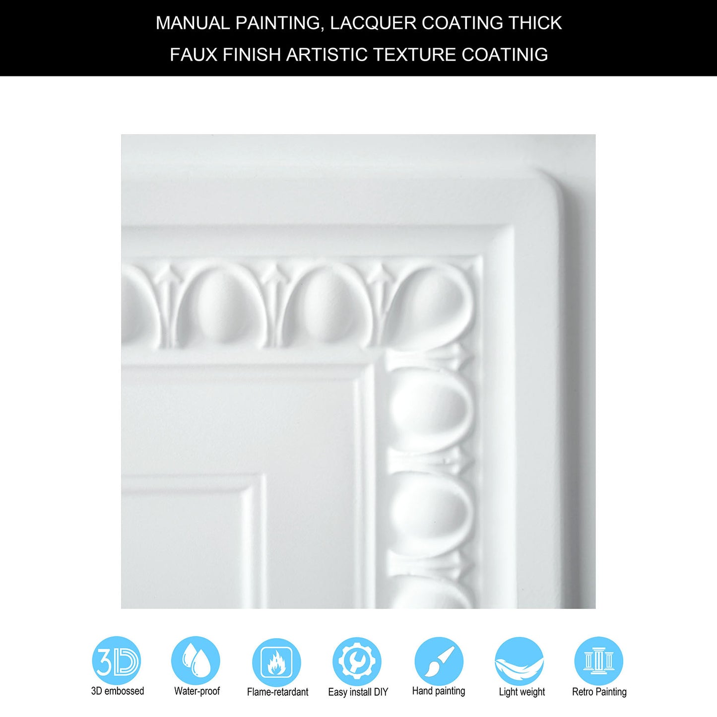 10Pcs Decorative Ceiling Tiles for Luxury Hotels, Villas, Salons and High-End Interiors PL06