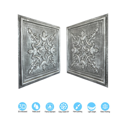 10Pcs Antique Ceiling Tiles for Premium Hotels, Mansions, Villas and Classic Dining Rooms PL07