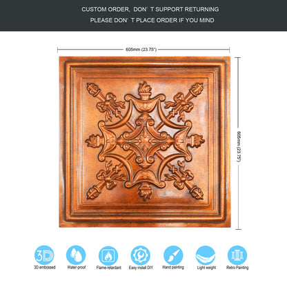 10Pcs Embossing Ceiling Tiles for Boutique Restaurants, Premium Lounges and Luxury Hotels PL07
